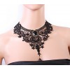 Charm.L Grace Black Lace Gothic Lolita Pendant Choker Necklace Wedding Halloween Accessories