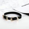 Daesar Alloy Neckalces Womens Choker Necklace Gothic Belt Leather Collar Black Gold Neckalce 40x2.7CM