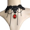 Eternity J. Vintage Fringed Rhinestone Pendant Gothic Necklace Victorian Lolita Palace Princess Choker