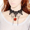Eternity J. Vintage Fringed Rhinestone Pendant Gothic Necklace Victorian Lolita Palace Princess Choker