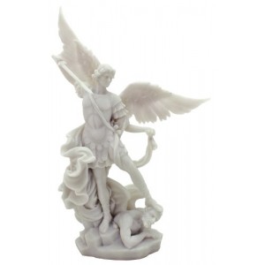 White Archangel St Michael Statue - H: 10 inch - Archangel of Protection and Justice - Leader of the Seven Archangels
