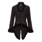 Elegant Black Victorian Jacket with Lace Embellishments – Size US 12