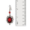 Gothic Red Rose Cameo Earrings Surrounded by Thorns with Red Bead