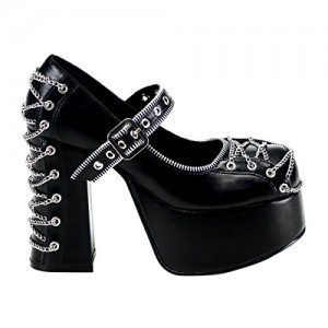 4 1/2 Inch Chain Corset Gothic Shoes Chunky Heel Platform 