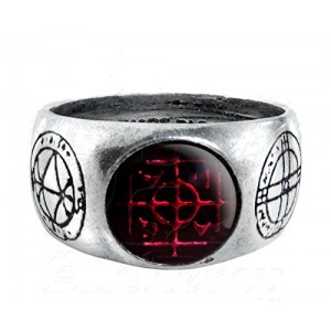 Agla Alchemy Gothic Pewter Talisman Ring - size 7