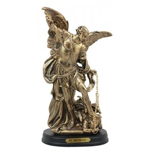 Ebros Byzantine Catholic Church Archangel Michael Slaying Chained Lucifer Statue 8"Tall Saint Michael The Archangel In Battle Of Armageddon Decorat...