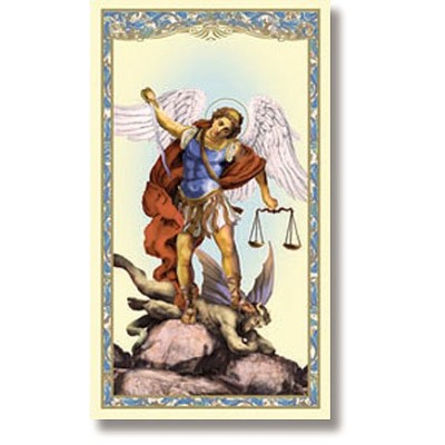 Saint Michael the Archangel Laminated Holy Prayer Card New Style